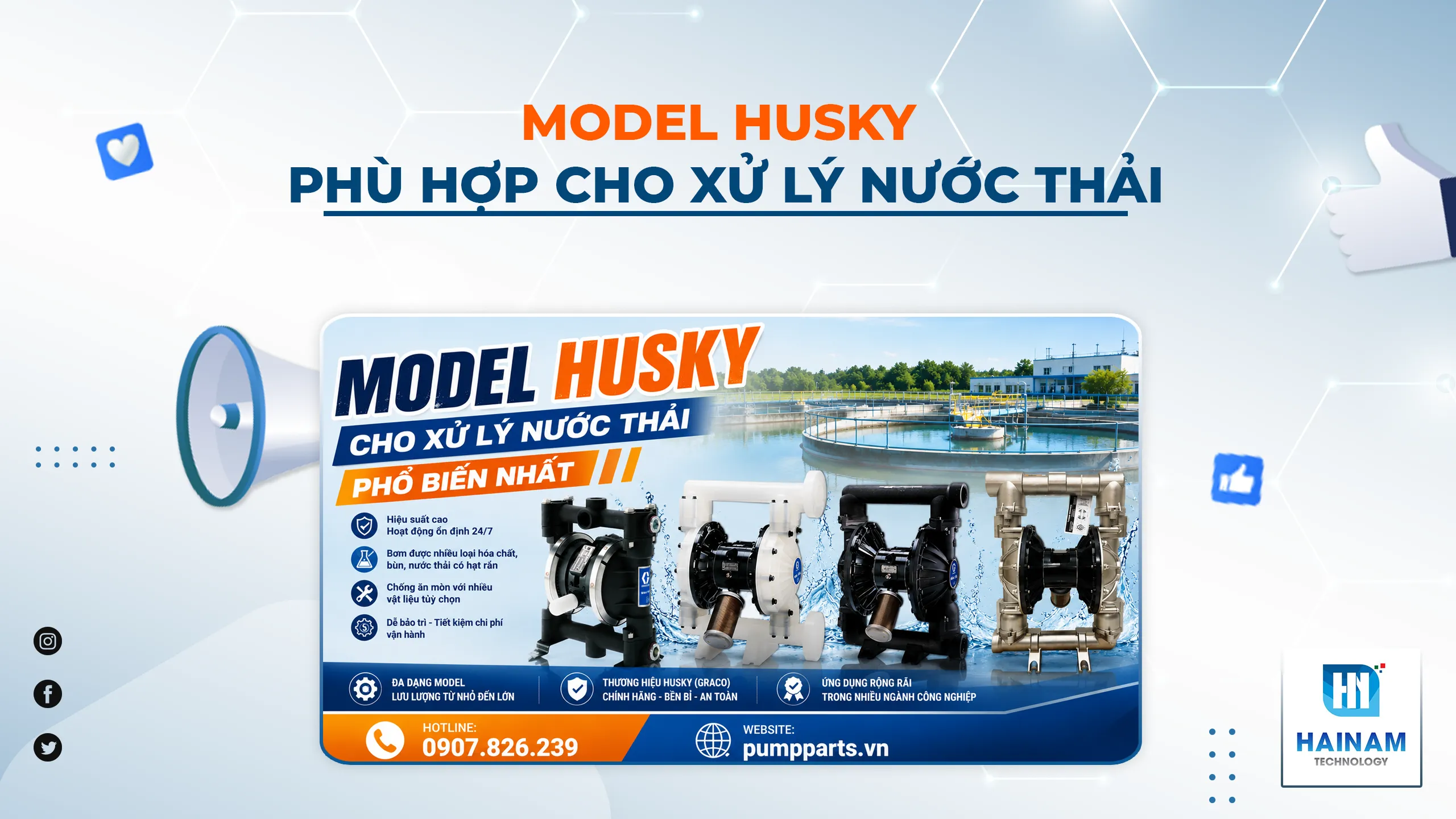 Model Husky Cho Xử Lý Nước Thải Phổ Biến Nhất 2026