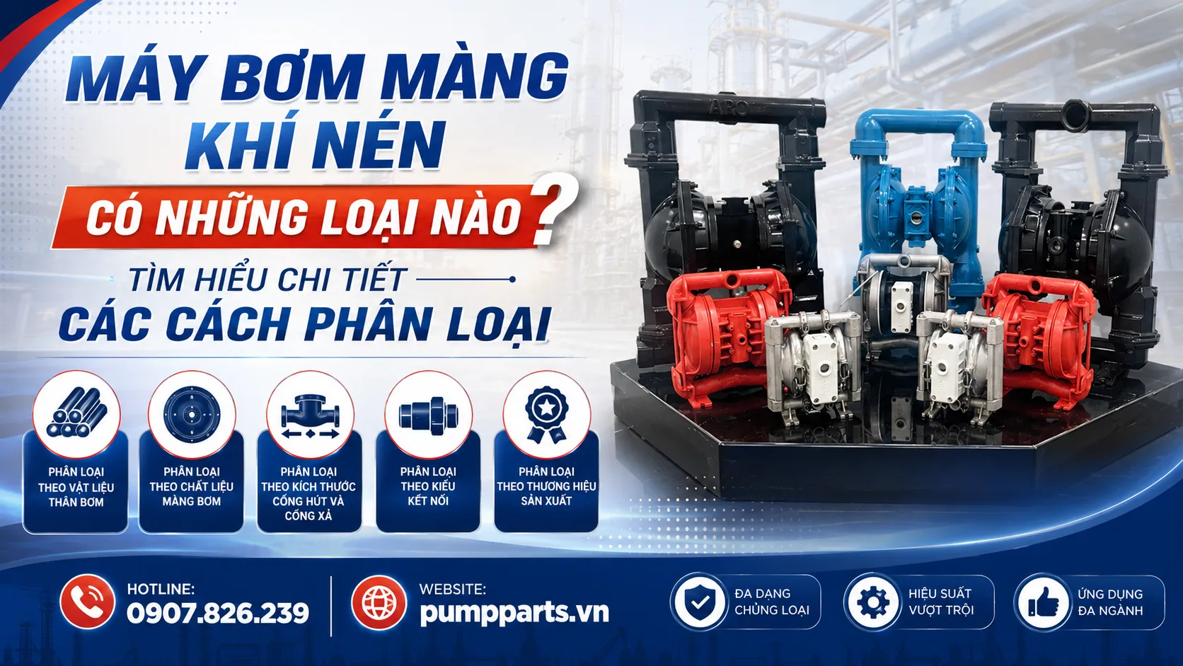 phân loại máy bơm màng khí nén