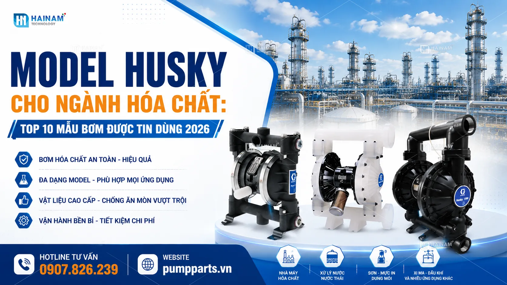 top 10 mẫu model husky cho ngành hóa chất