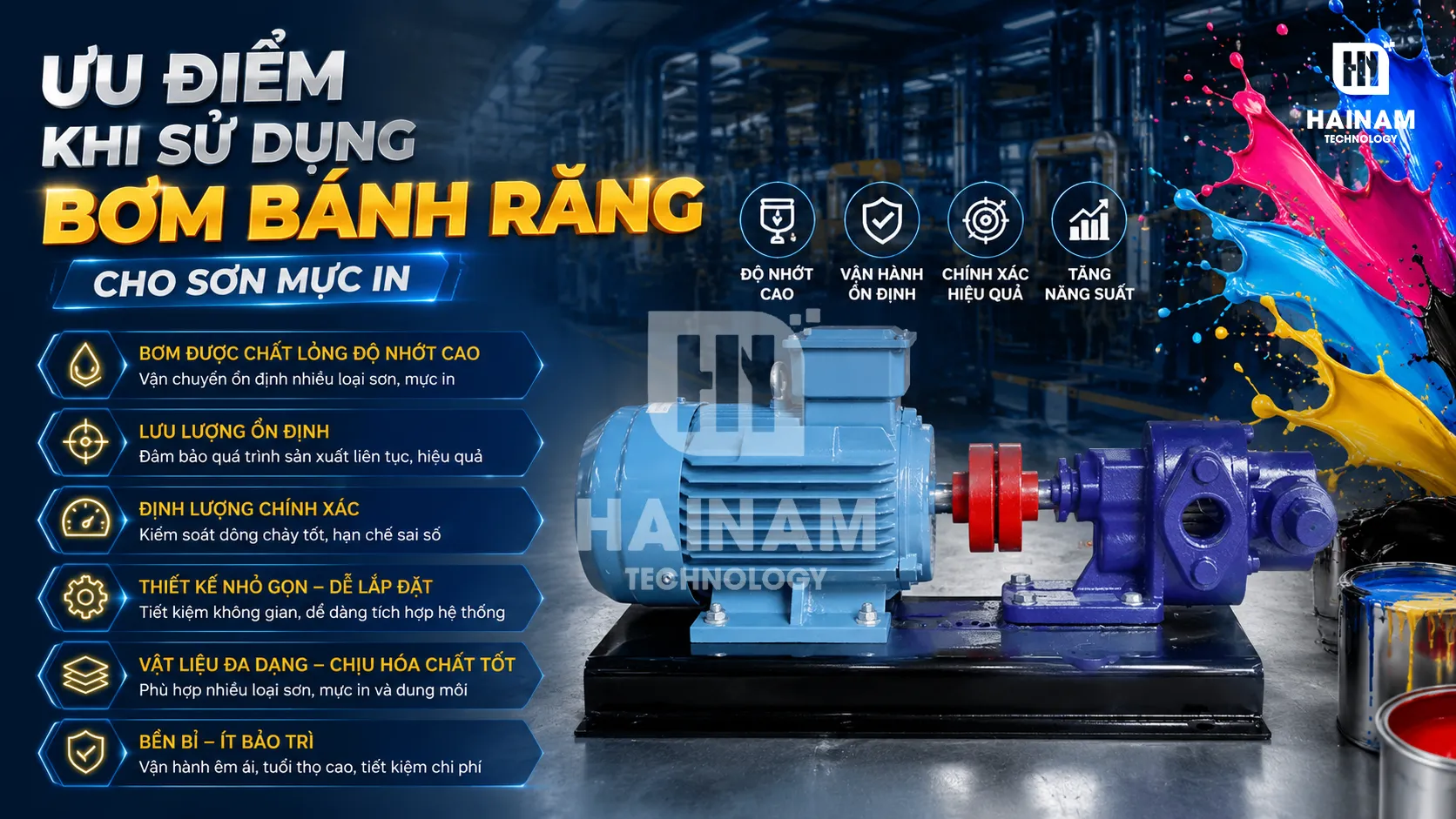 ưu điểm khi sử dụng bơm bánh răng