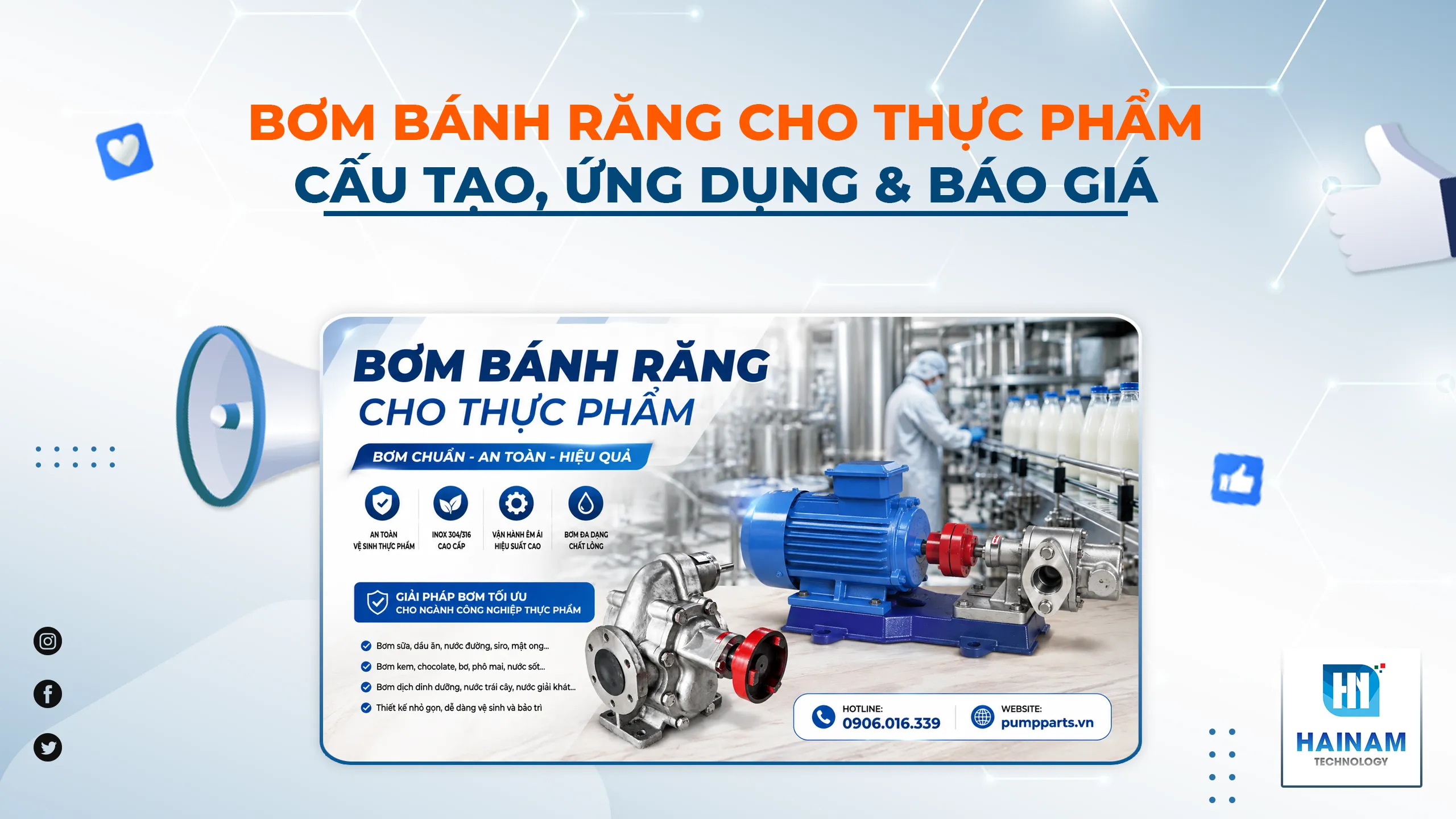 Bơm Bánh Răng Cho Thực Phẩm: Cấu Tạo, Ứng Dụng & Báo Giá