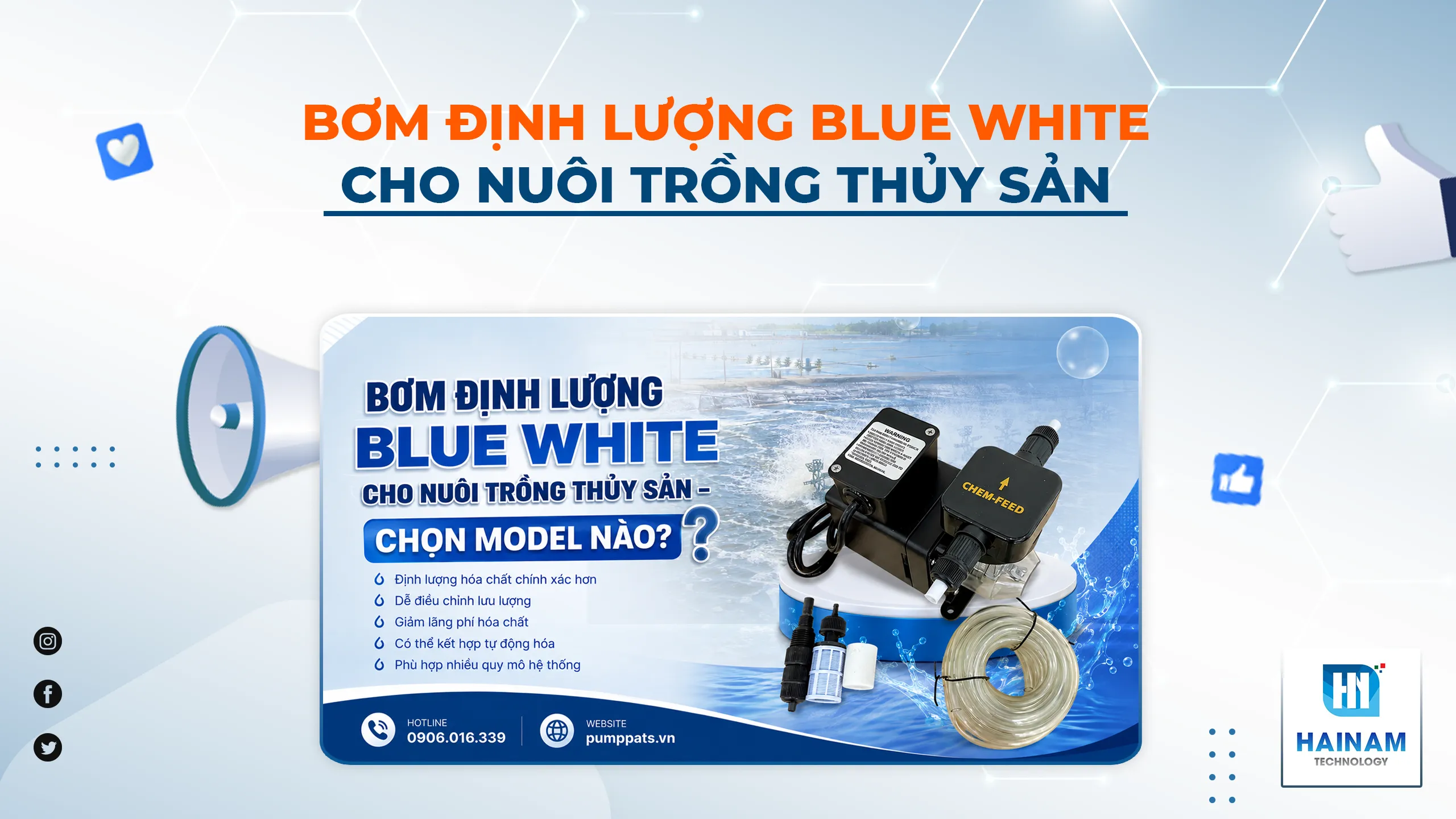 Bơm Định Lượng Blue White Cho Nuôi Trồng Thủy Sản – Chọn Model Nào?