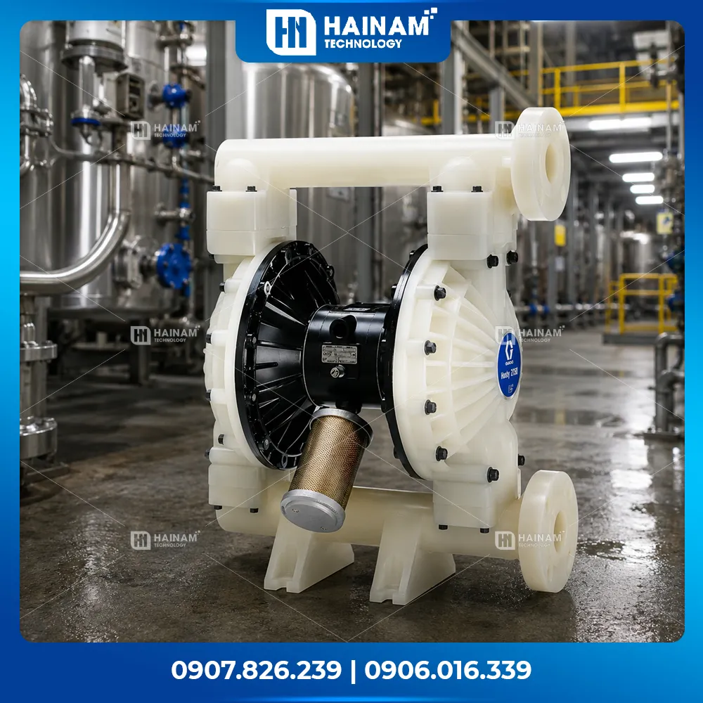 bơm màng husky 2150 thân nhựa pvdf