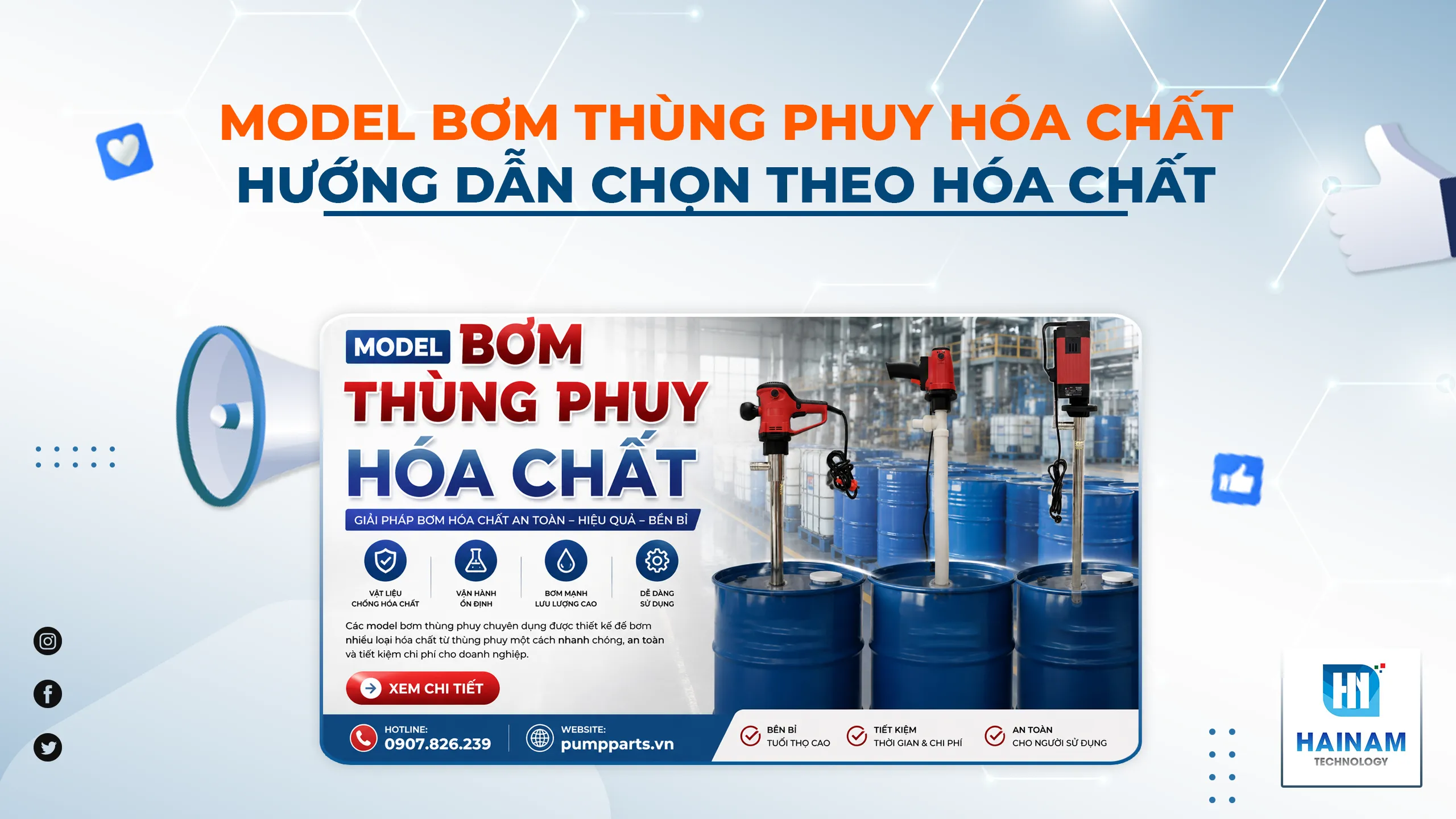 Model Bơm Thùng Phuy Hóa Chất: Hướng Dẫn Chọn Đúng Theo Từng Loại Hóa Chất