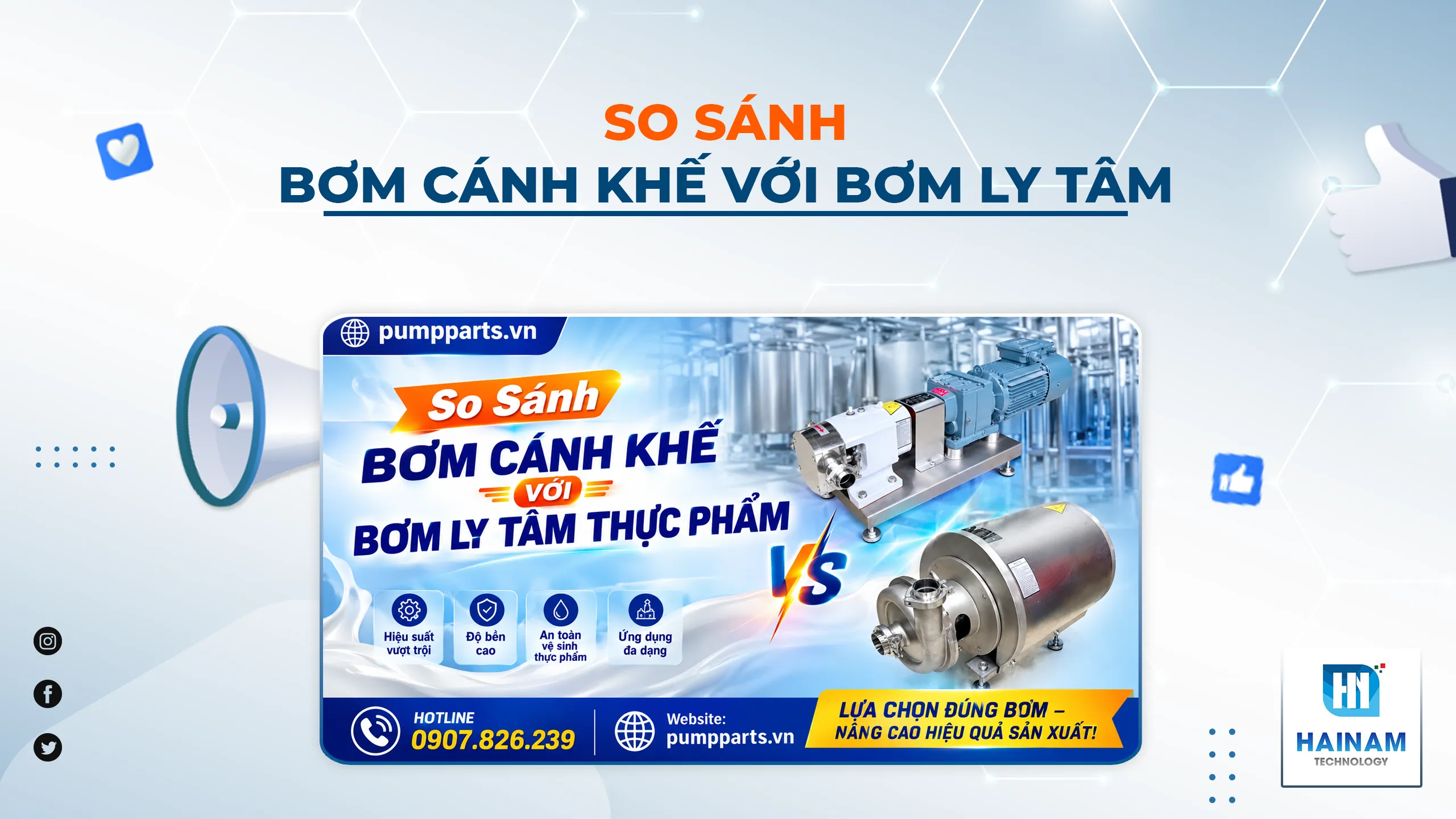 So Sánh Bơm Cánh Khế Với Bơm Ly Tâm Thực Phẩm Chi Tiết 2026