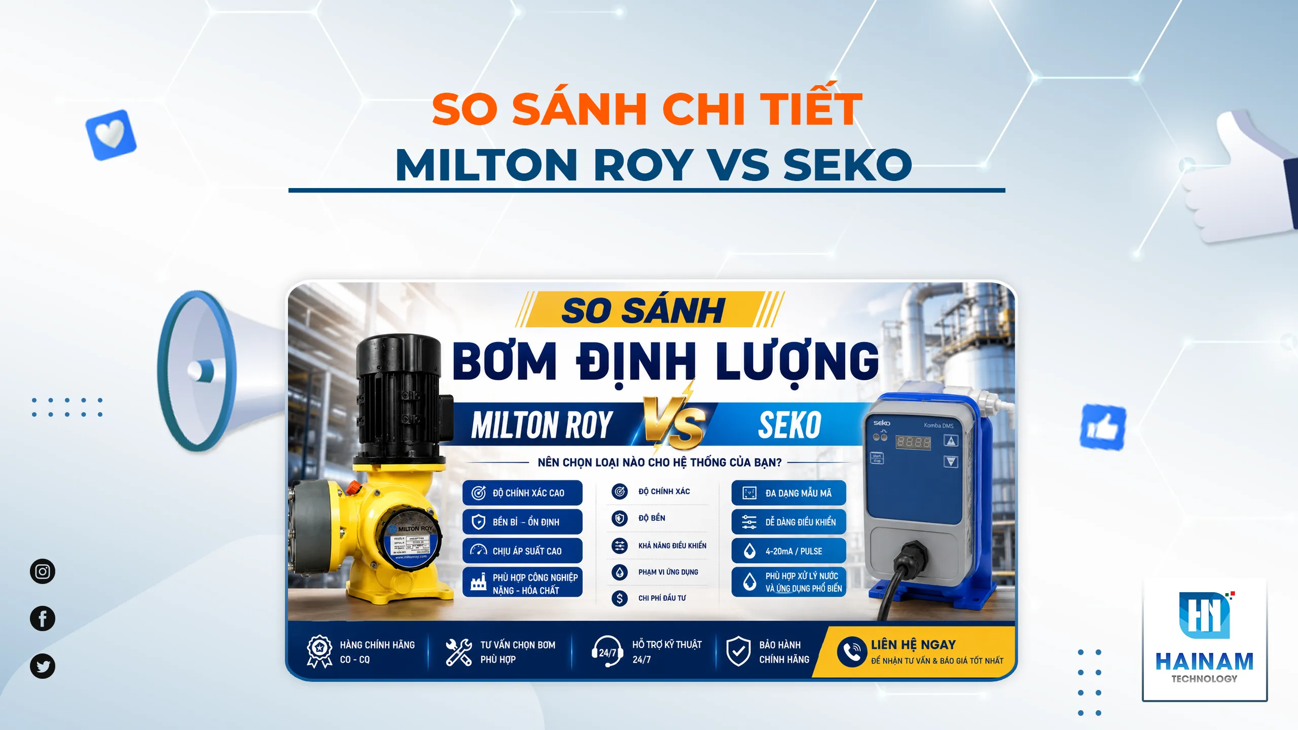 So Sánh Bơm Định Lượng Milton Roy Và Seko Chi Tiết Nhất 2026