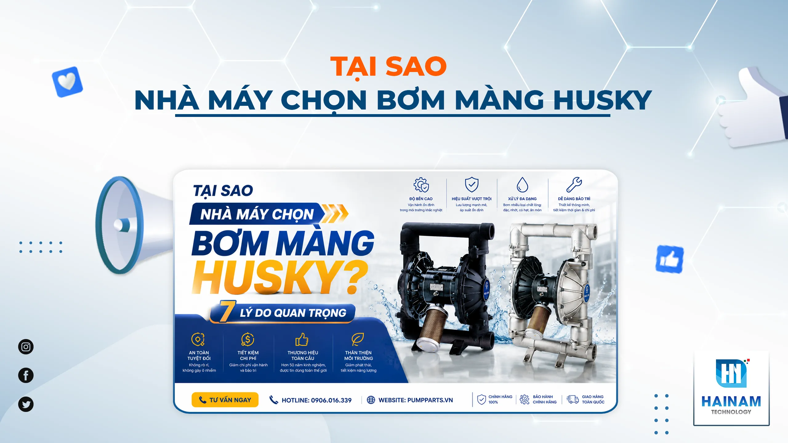 Tại Sao Nhà Máy Chọn Bơm Màng Husky? 7 Lý Do Quan Trọng