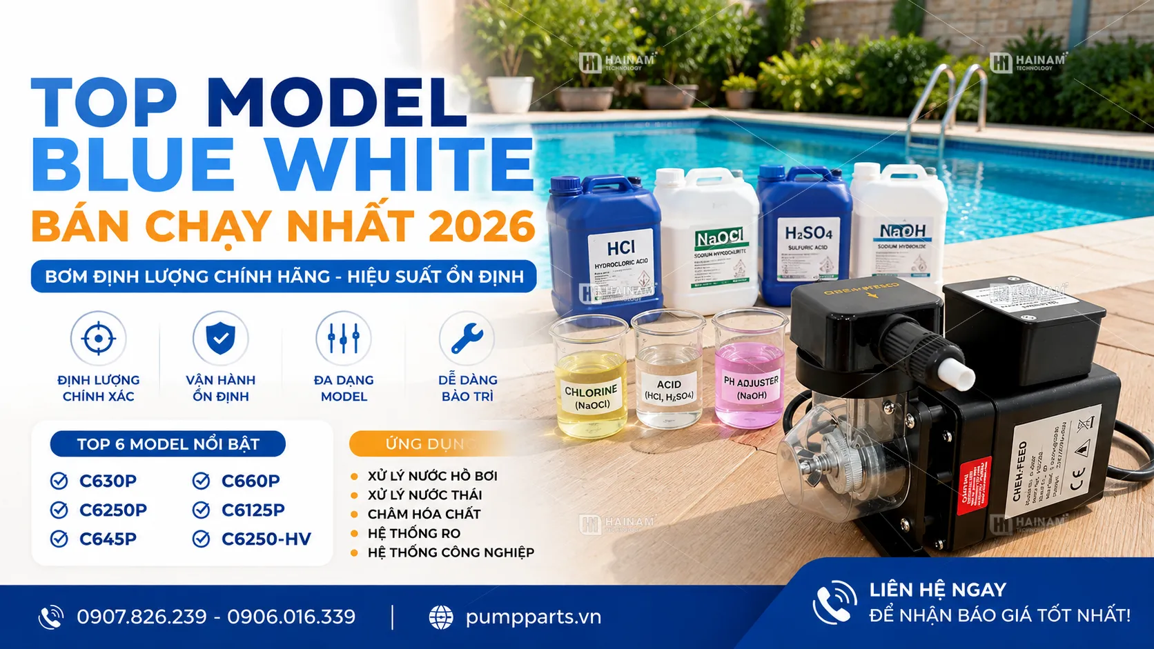 top bơm định lượng blue white bán chạy nhất