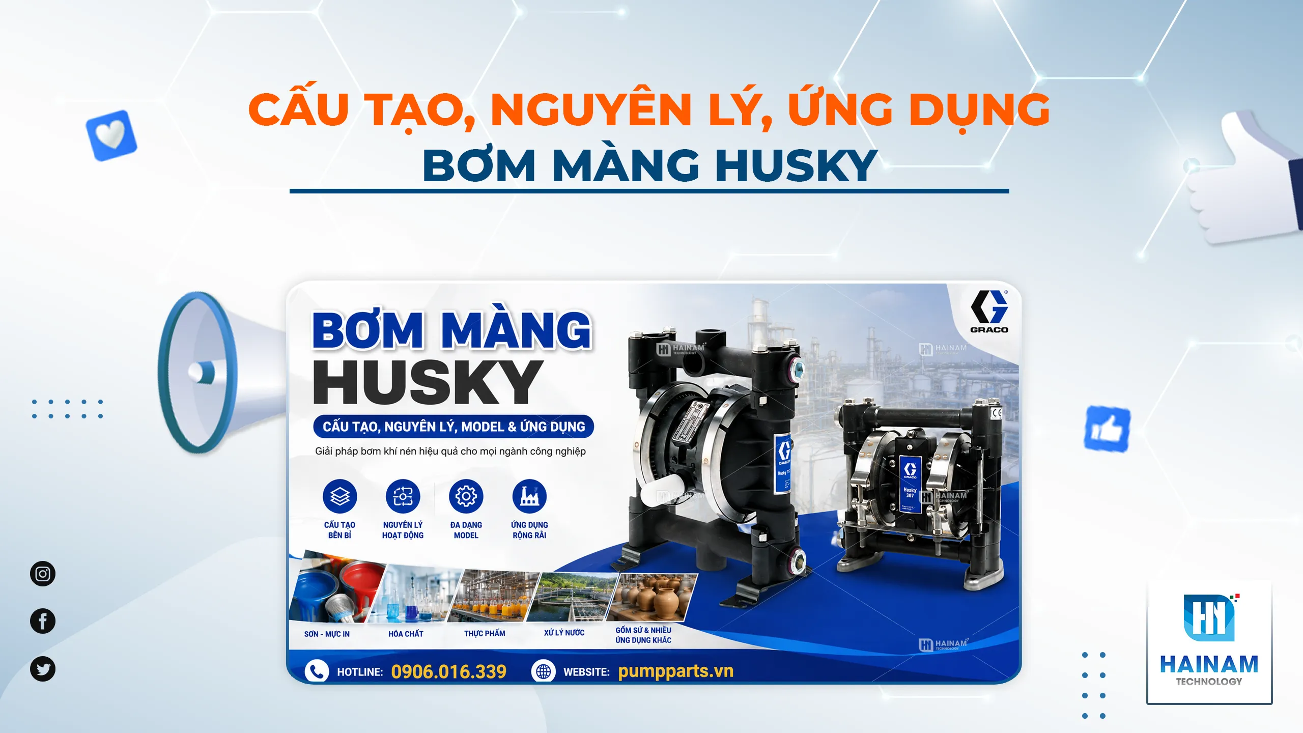 Bơm Màng Husky: Cấu Tạo, Nguyên Lý, Model & Ứng Dụng