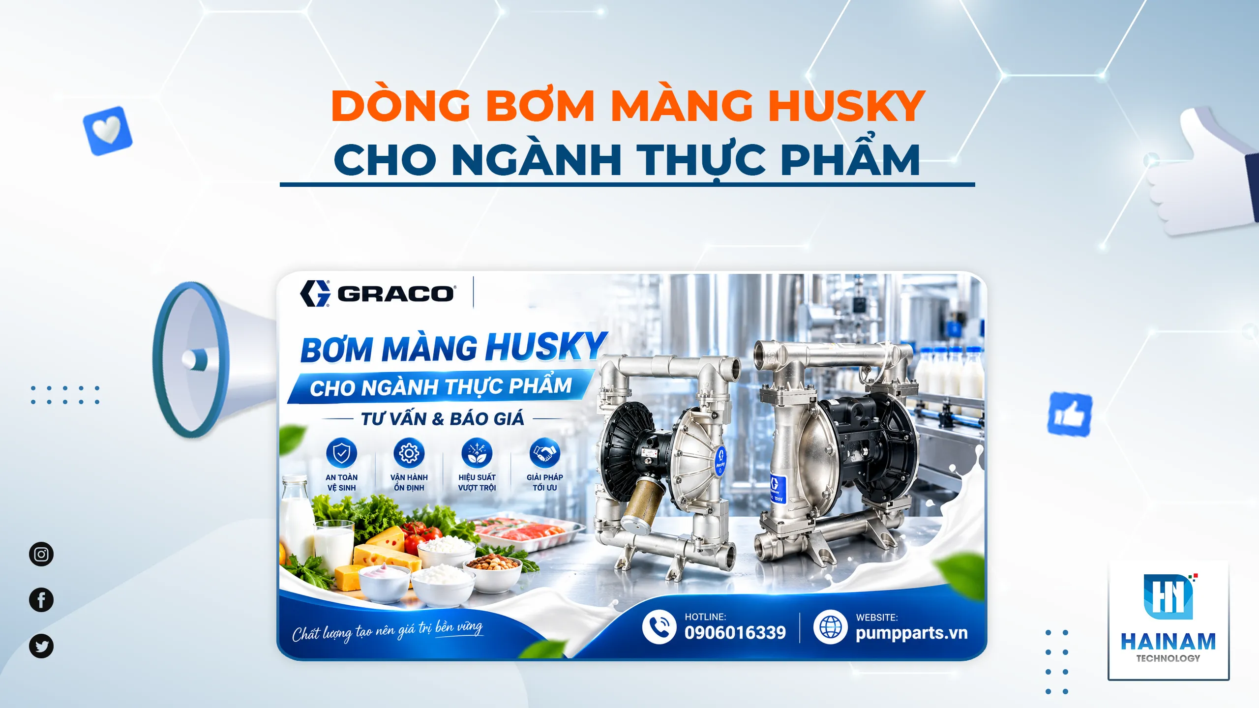 Bơm Màng Husky Cho Ngành Thực Phẩm – Tư Vấn & Báo Giá
