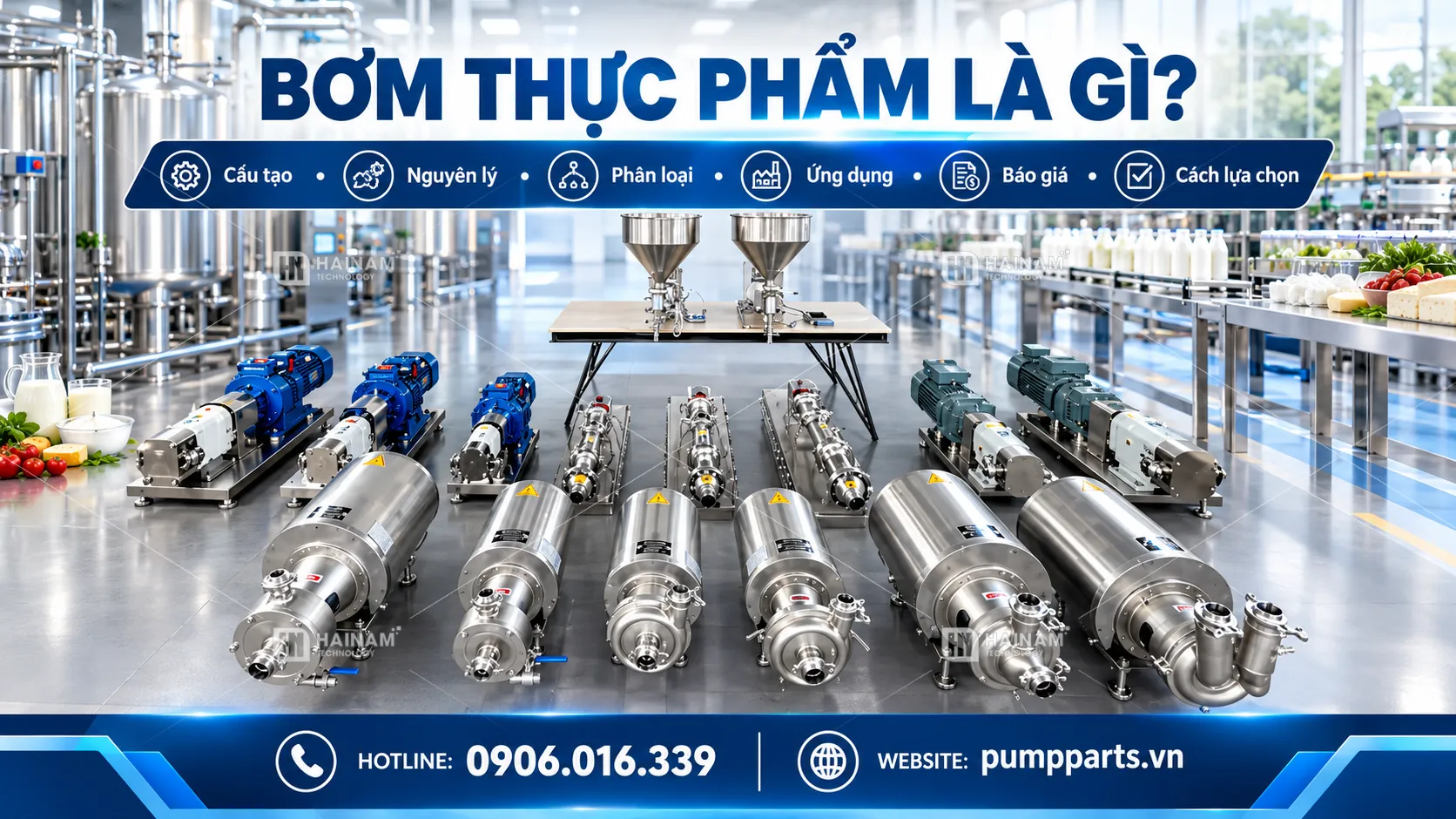 bơm thực phẩm là gì, cấu tạo và nguyên lý