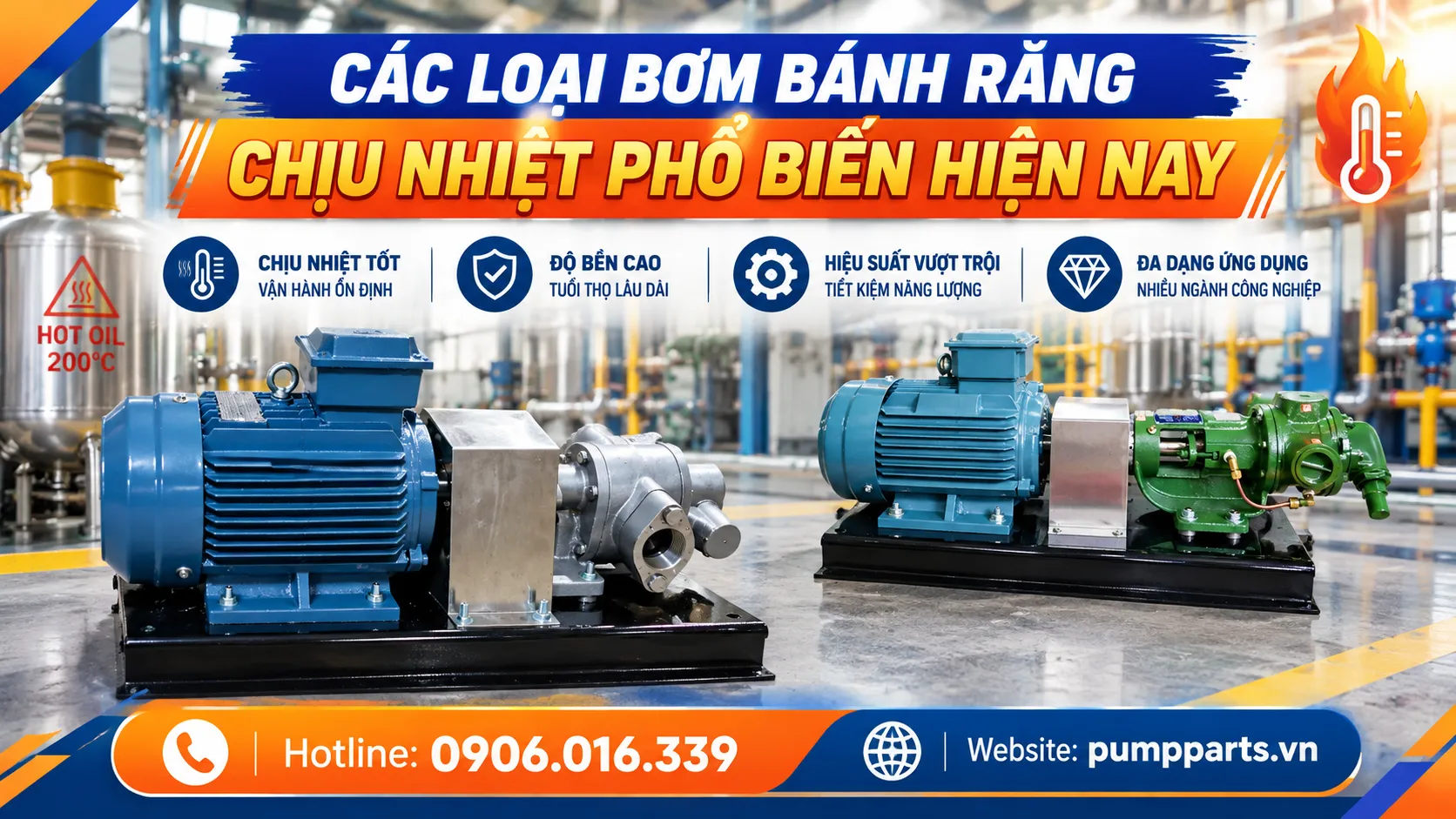 các loại bơm bánh răng chịu nhiệt phổ biến