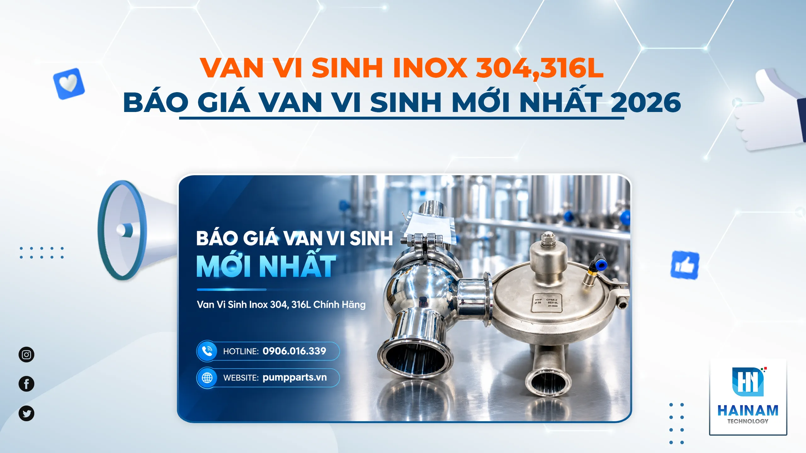 Báo Giá Van Vi Sinh Mới Nhất | Van Vi Sinh Inox 304, 316L Chính Hãng