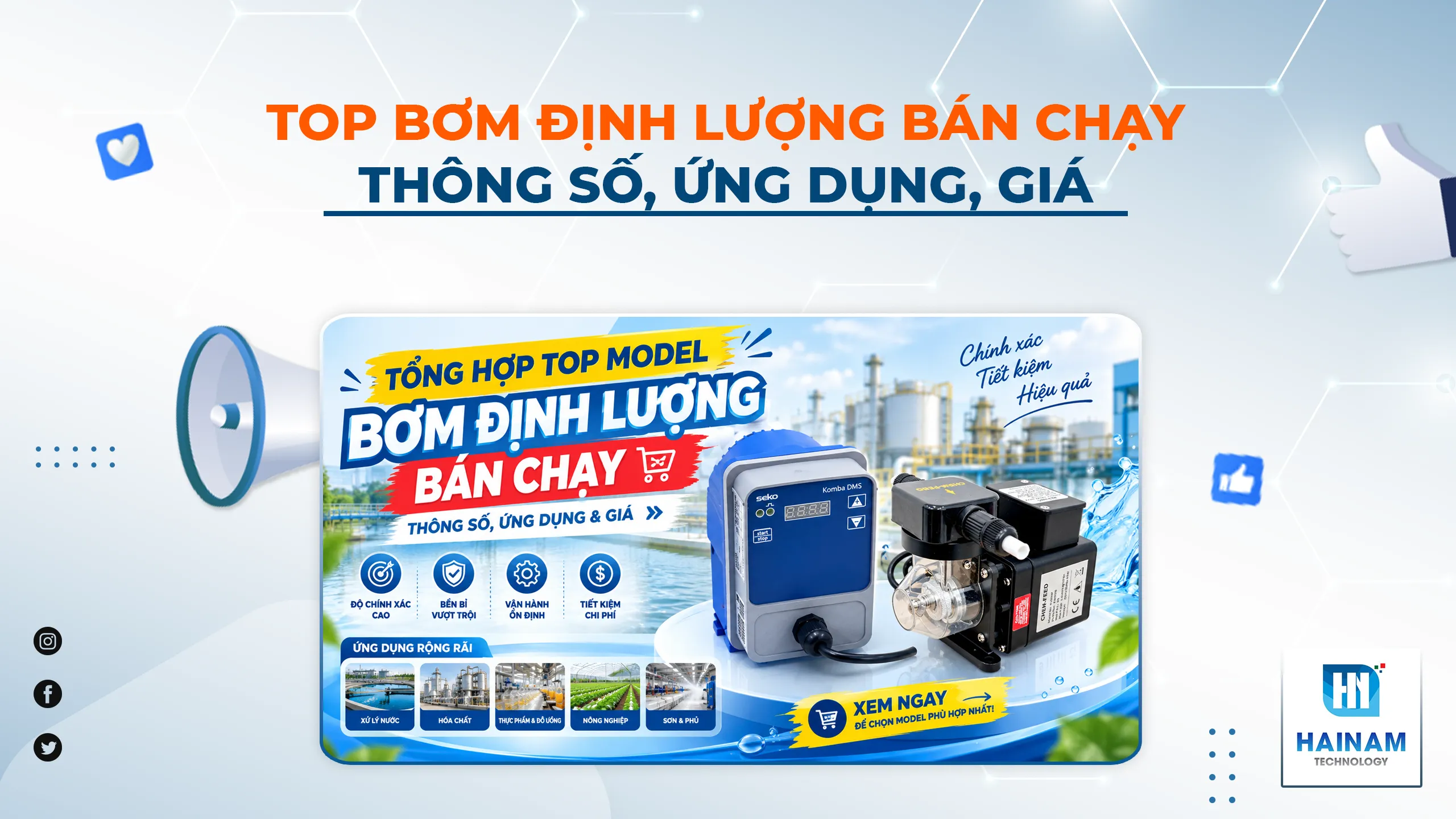 Tổng Hợp Top Model Bơm Định Lượng Bán Chạy | Thông Số, Ứng Dụng & Giá 2026