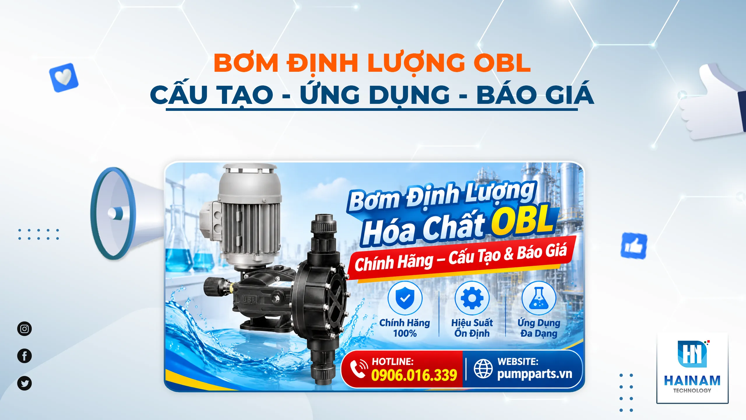 Bơm Định Lượng Hóa Chất OBL Chính Hãng – Cấu Tạo, Ưu Điểm Và Báo Giá