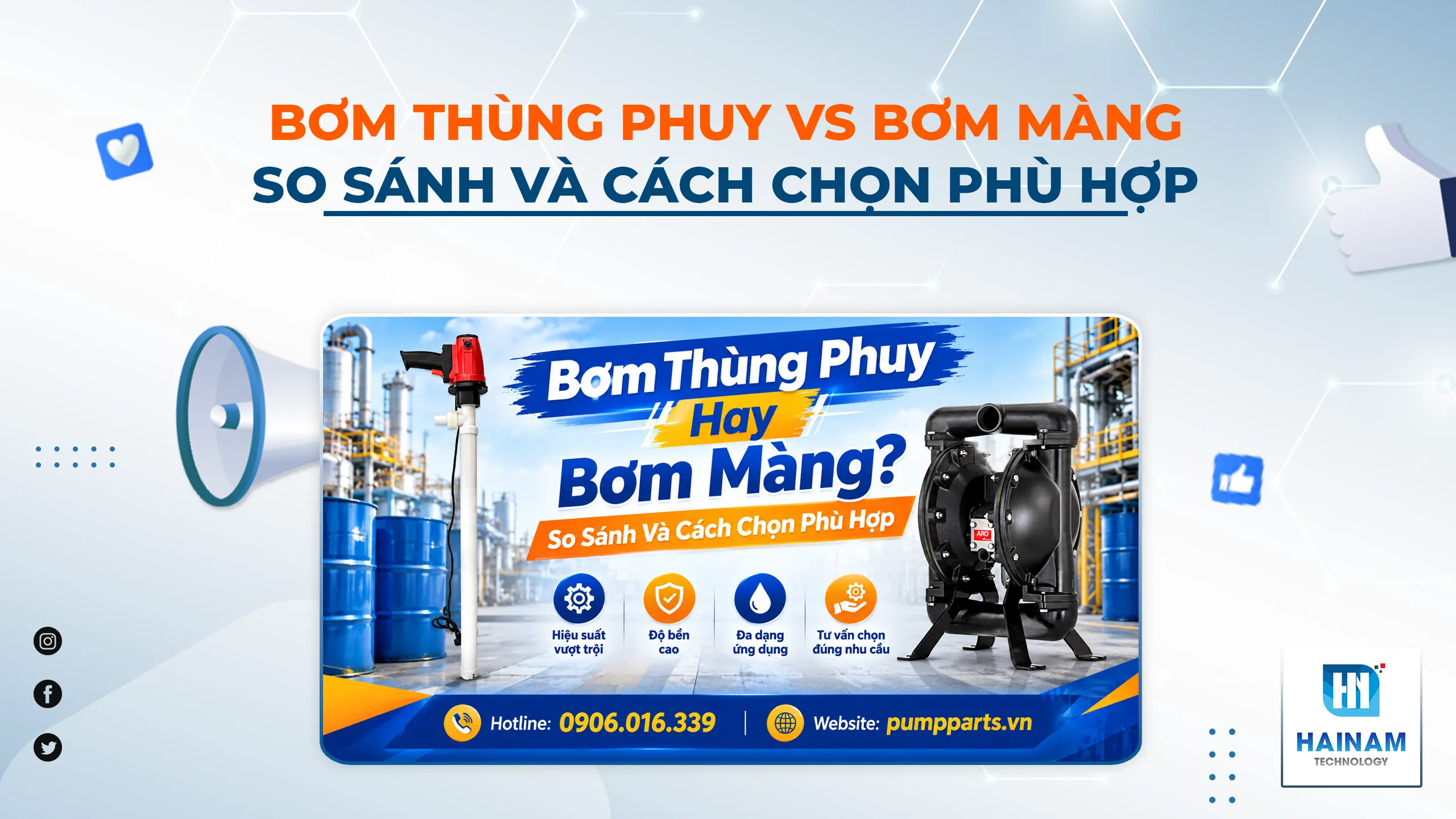 Bơm Thùng Phuy Hay Bơm Màng? So Sánh Và Cách Chọn Phù Hợp